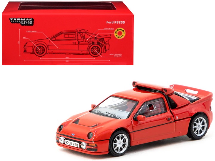 Ford RS200 Red Hobby64 Series 1/64 Diecast Model Car by Tarmac Works