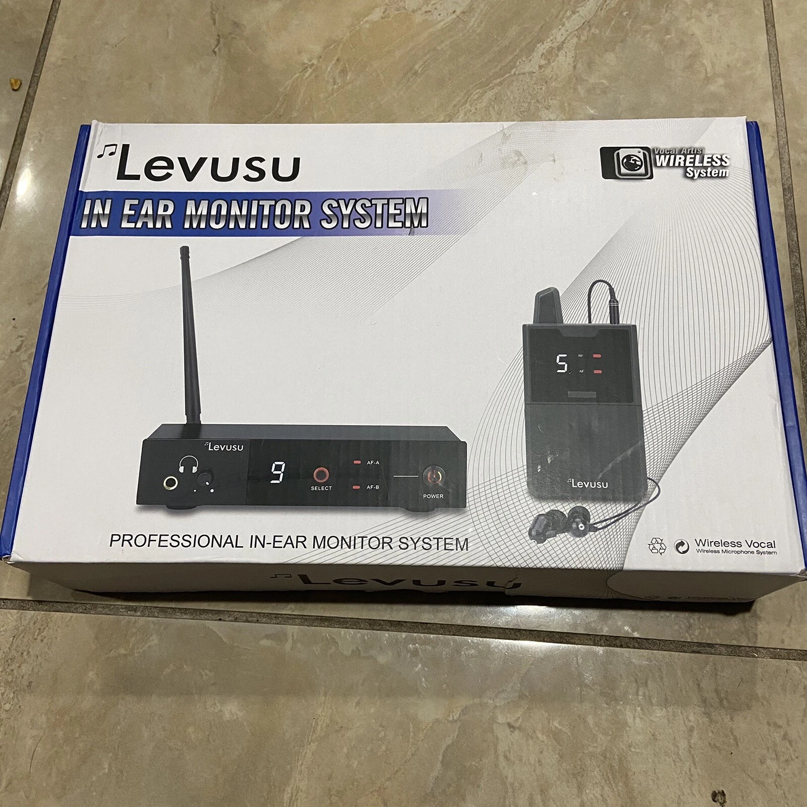 Levusu UHF Wireless in-Ear Monitor System with Earphone,180Ft, Rack Mount, Profe