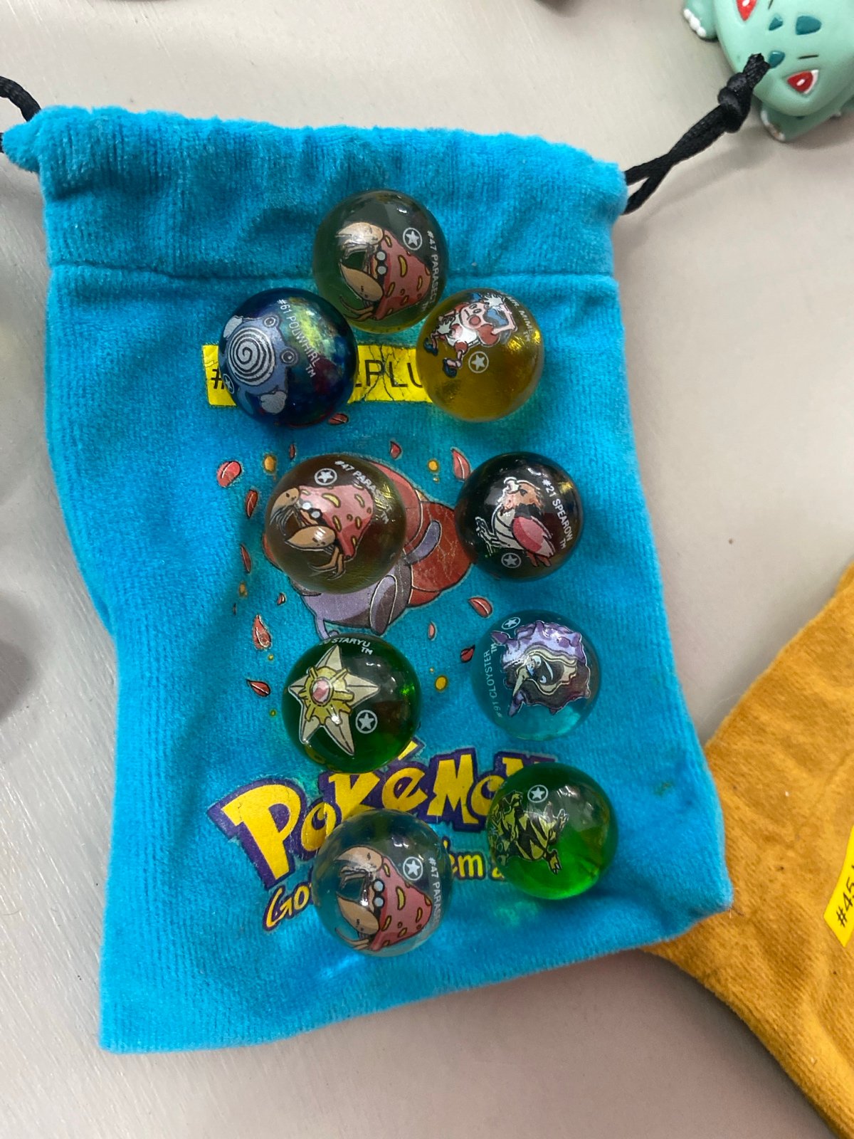 Pokémon marble glass 1st edition 9 marbles & 1 bag