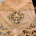 Antique Linen Table Runner Piano Scarf Ornate Filet Lace Embellishments Tassels