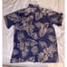 Go Barefoot Hawaiian Shirt Mens Size Small SS Reverse Print Floral 1/4 Button