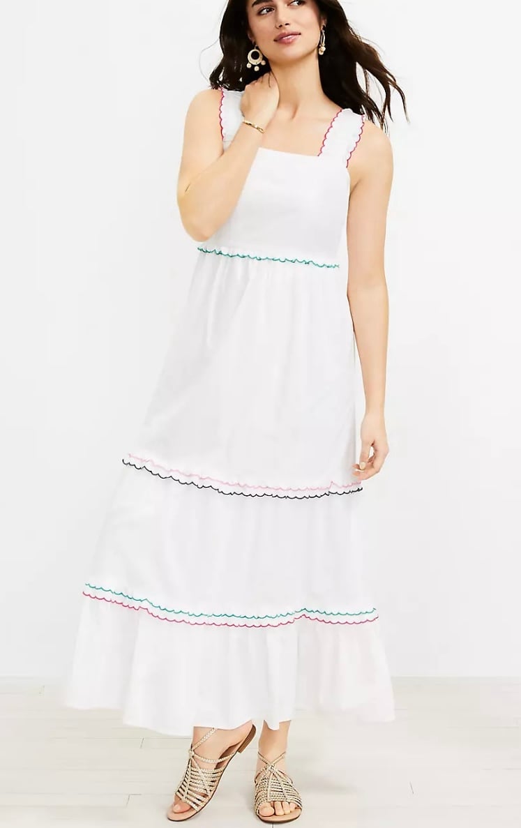 LOFT Rainbow Ruffle Strappy Tiered Maxi Dress size XSP & SP