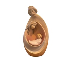 Holy Family Nativity Carved Wooden Block Gardena Art