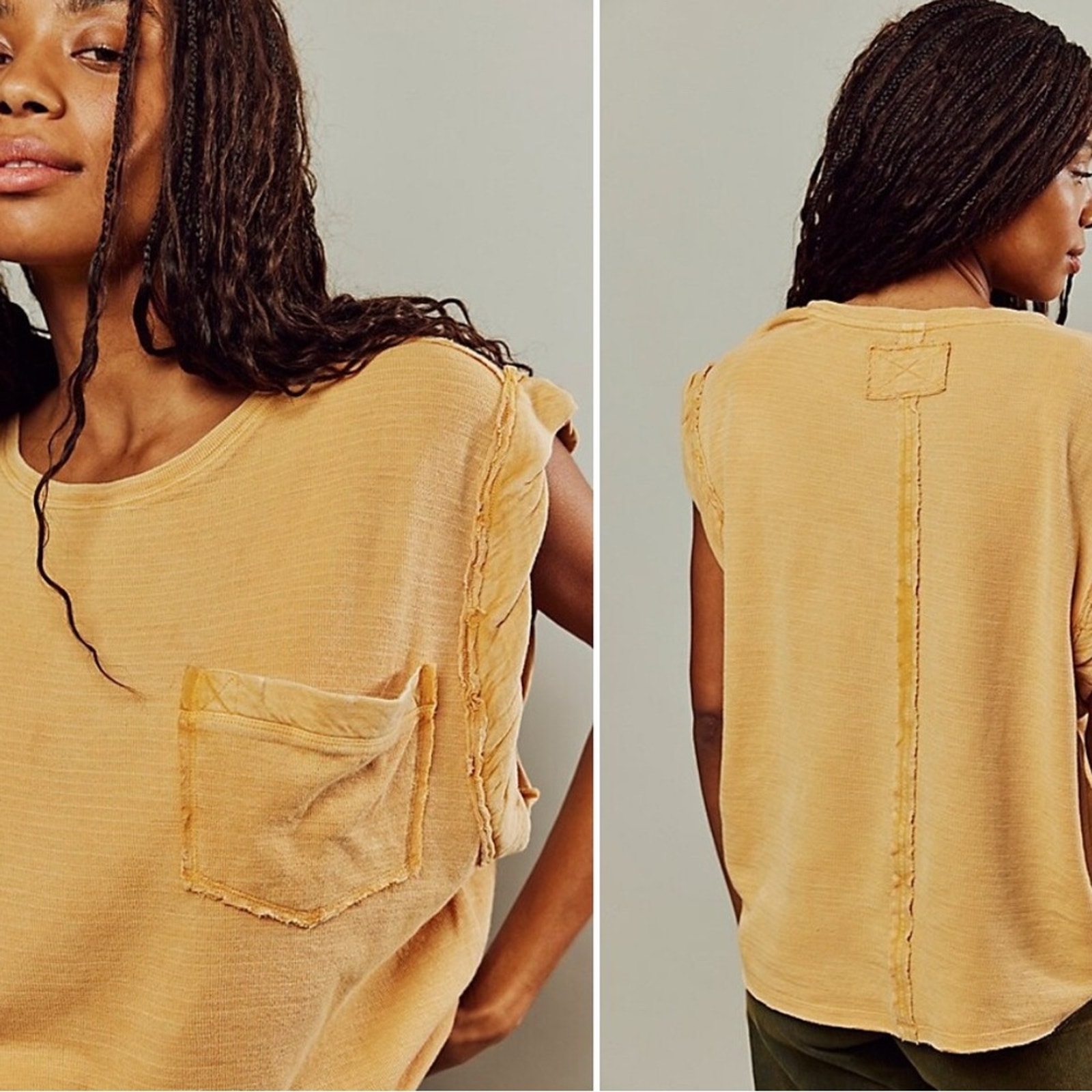 We the Free NWT Our Time Tee Muscle Tank Tan Brown Oversized- Medium