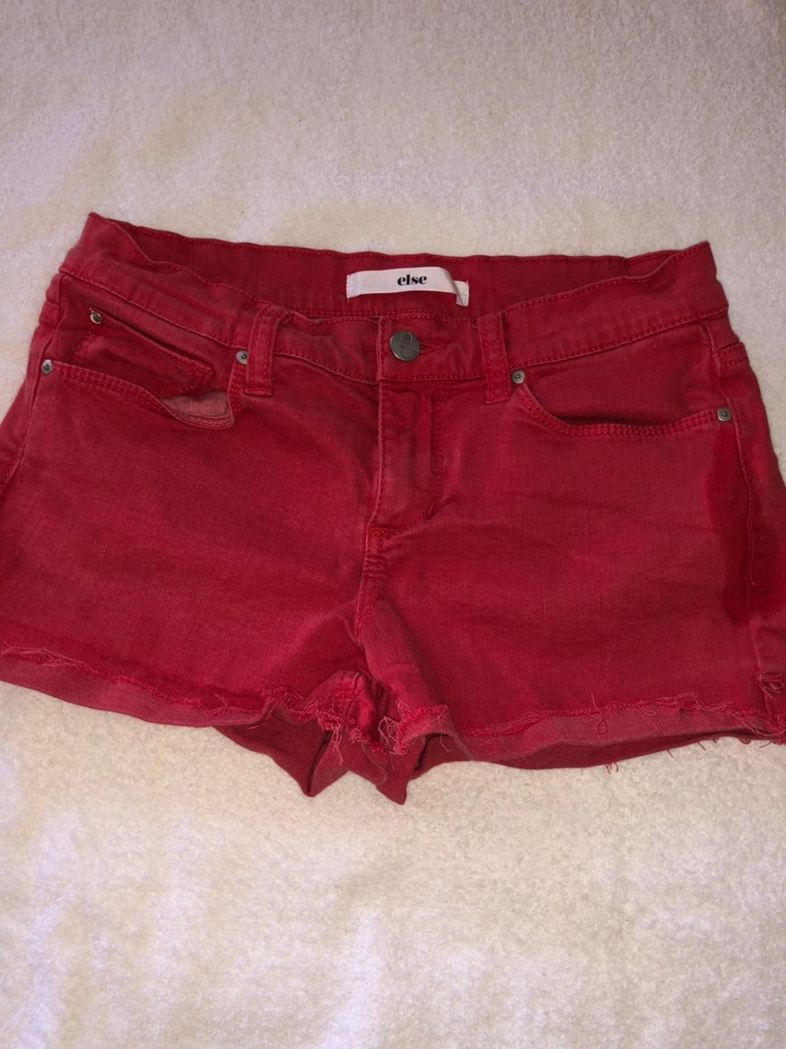 Else Red Jean Shorts Distressed Denim Junior's Size 26