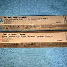 Set Of 2 Ricoh Savin Lanier Type MP C2550/C9025/LD525C Cyan And Magenta NIB