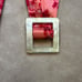 100% Silk Floral Pink Damask Wide Wrap Belt Square Iridescent Buckle Feminine