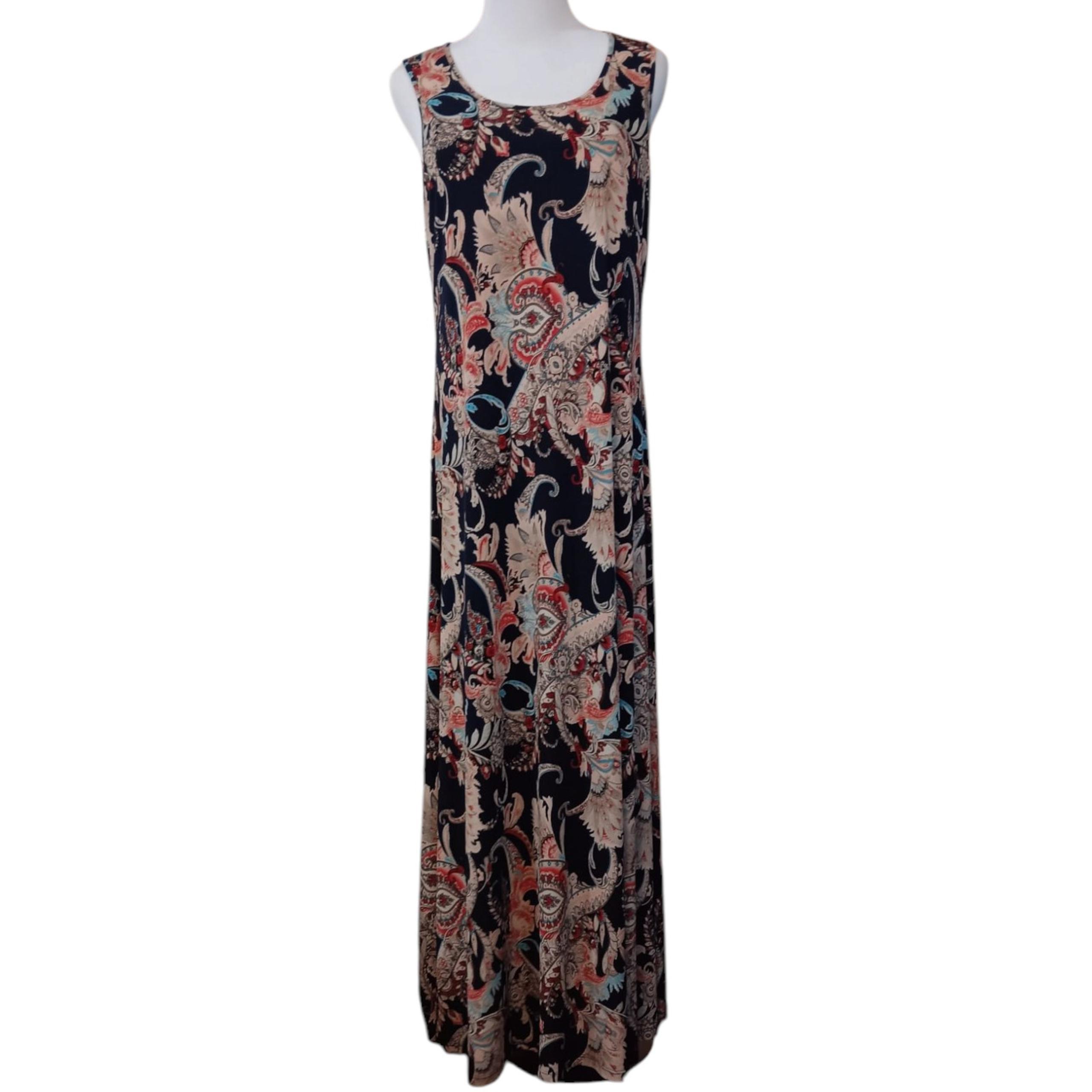 ATTITUDES BY RENEE Long Maxi Dress M Stretchy Flowy Romantic Travel Vacation