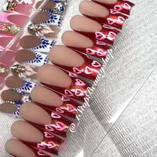 Gel press on nails// chrome hearts