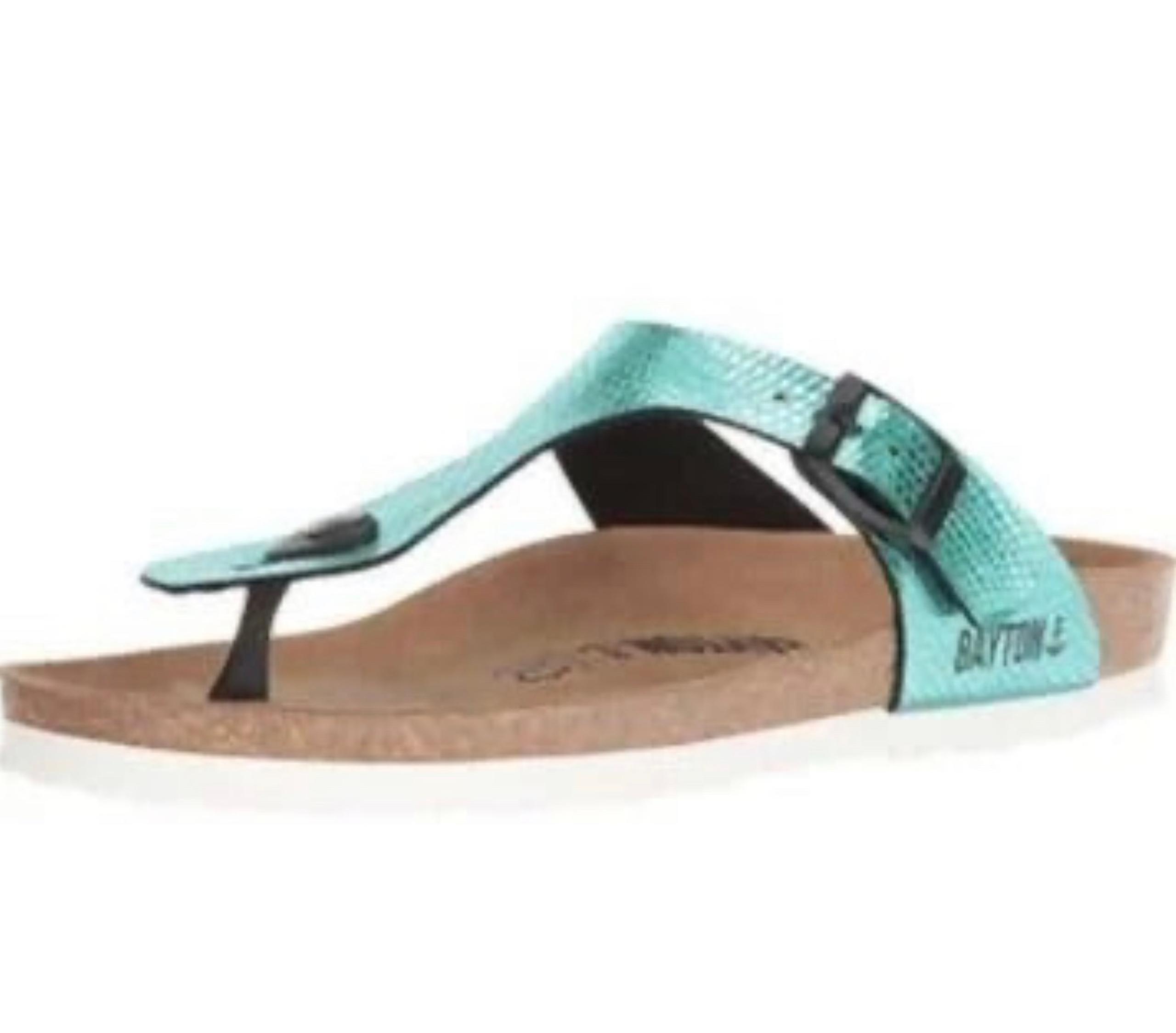 Bayton NWT Women’s 10.5 Mercure Green Split Toe Cork Footbed Slide Sandals