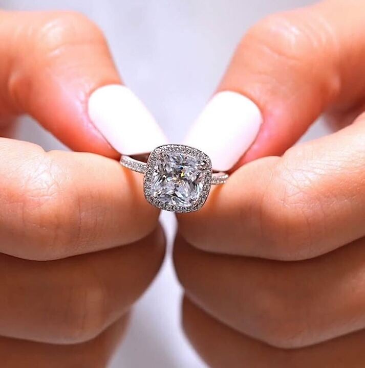 3ct. Crushed Cushion Engagement Ring