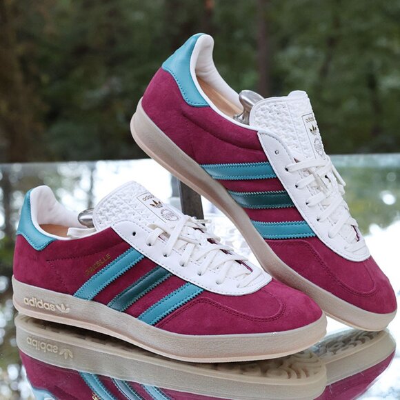 Adidas Gazelle Collegiate Burgundy Green Men’s Size 9.5