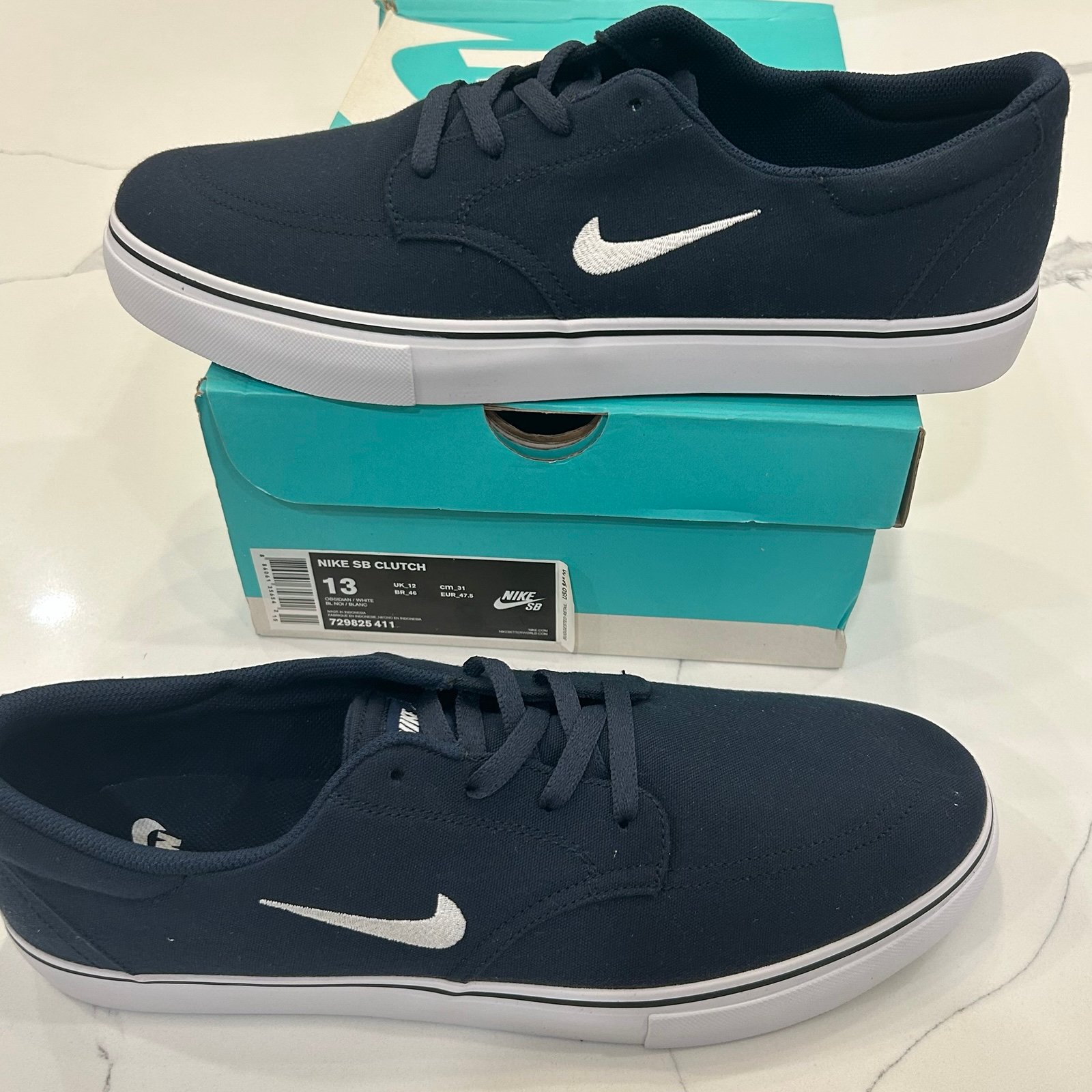 NEW Nike SB Mens Clutch Skateboarding Sneakers Canvas Casual Obsidian 729825-411