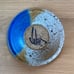 Vintage J Wells Pottery Stoneware Speckled 7 Bowl Matte Glaze MCM Colorful