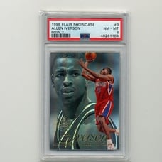 1996-97 Flair Showcase #3 Allen Iverson RC Row 2 PSA 8 76ers