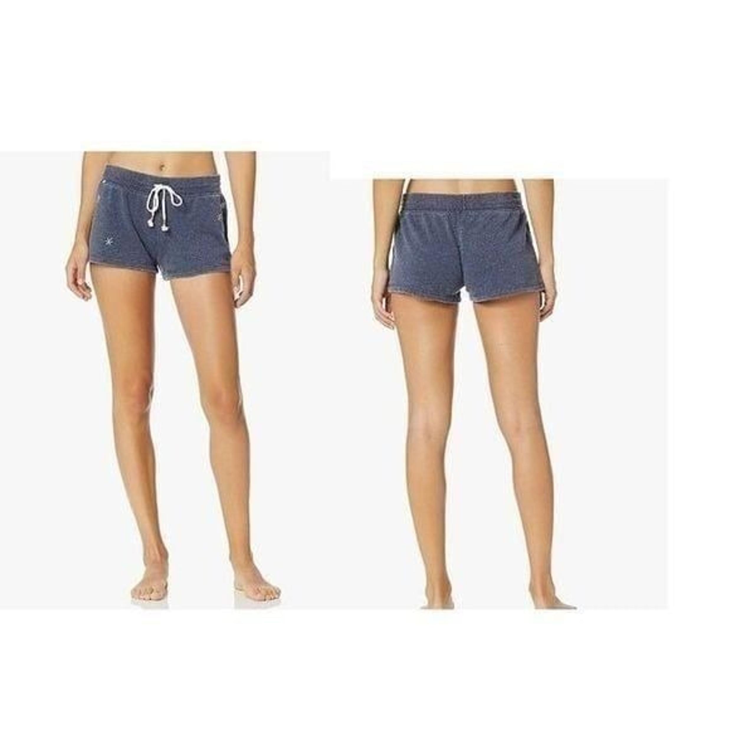 P.J. Salvage Peace, Love and Naps Embroidered Pajama/ Lounge Shorts, Blue, Small
