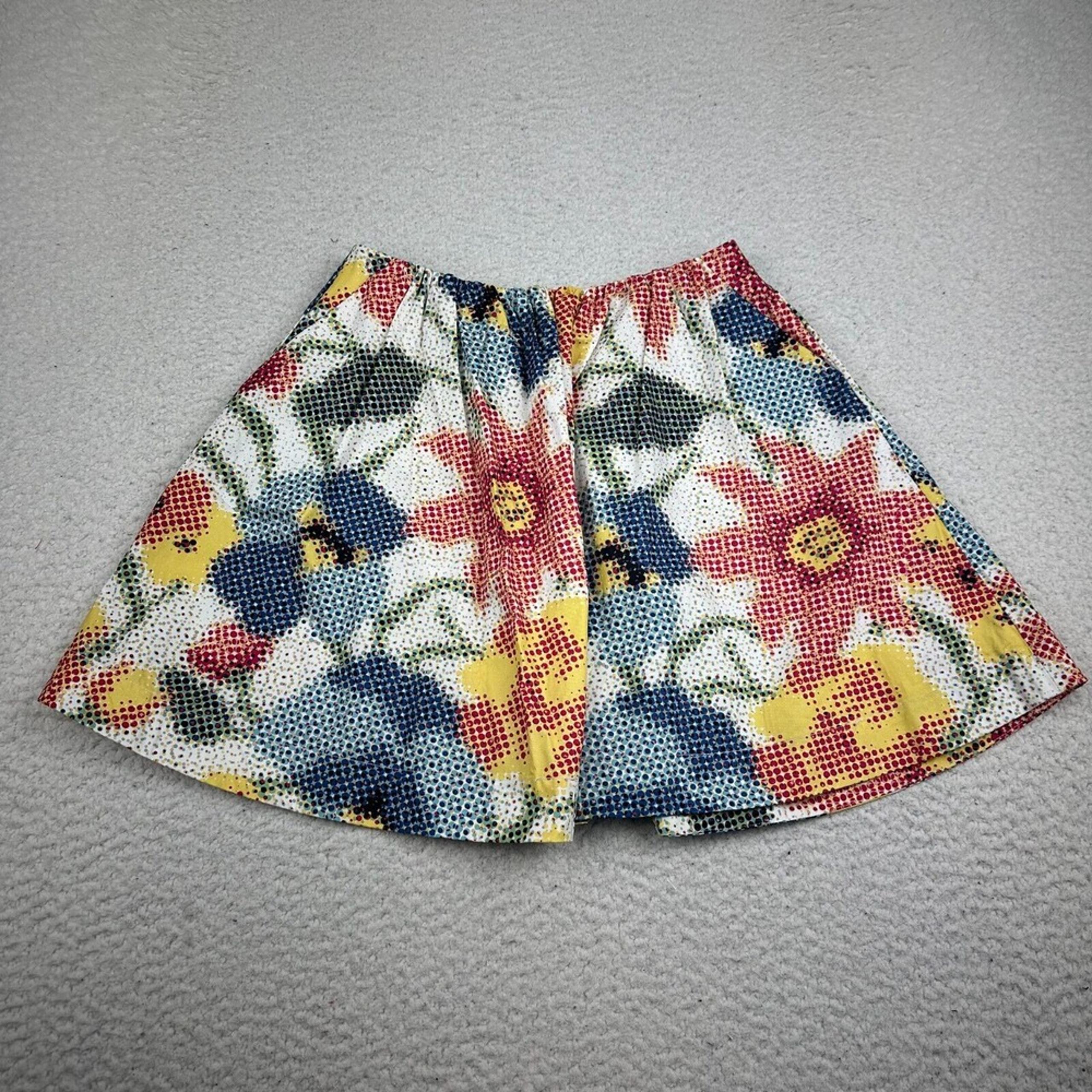 Kate Spade Saturday Skirt Women 0 Mini Flare Pockets Floral Pixel Bubble