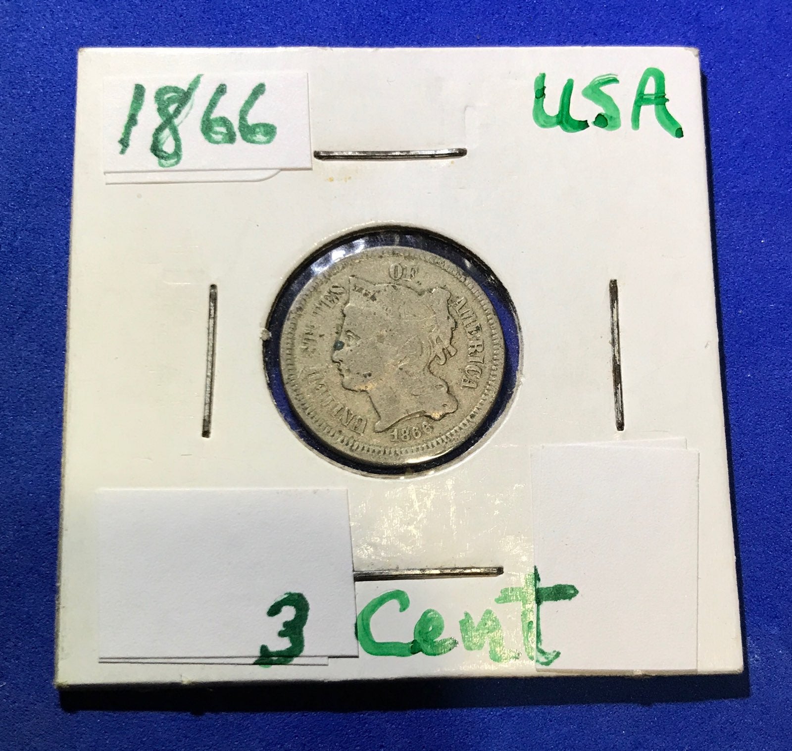 1866 Three Cent Piece Coin