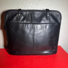 Latico Shoulder Work Laptop Bag Genuine Leather Zip Around Organizer Large Black
