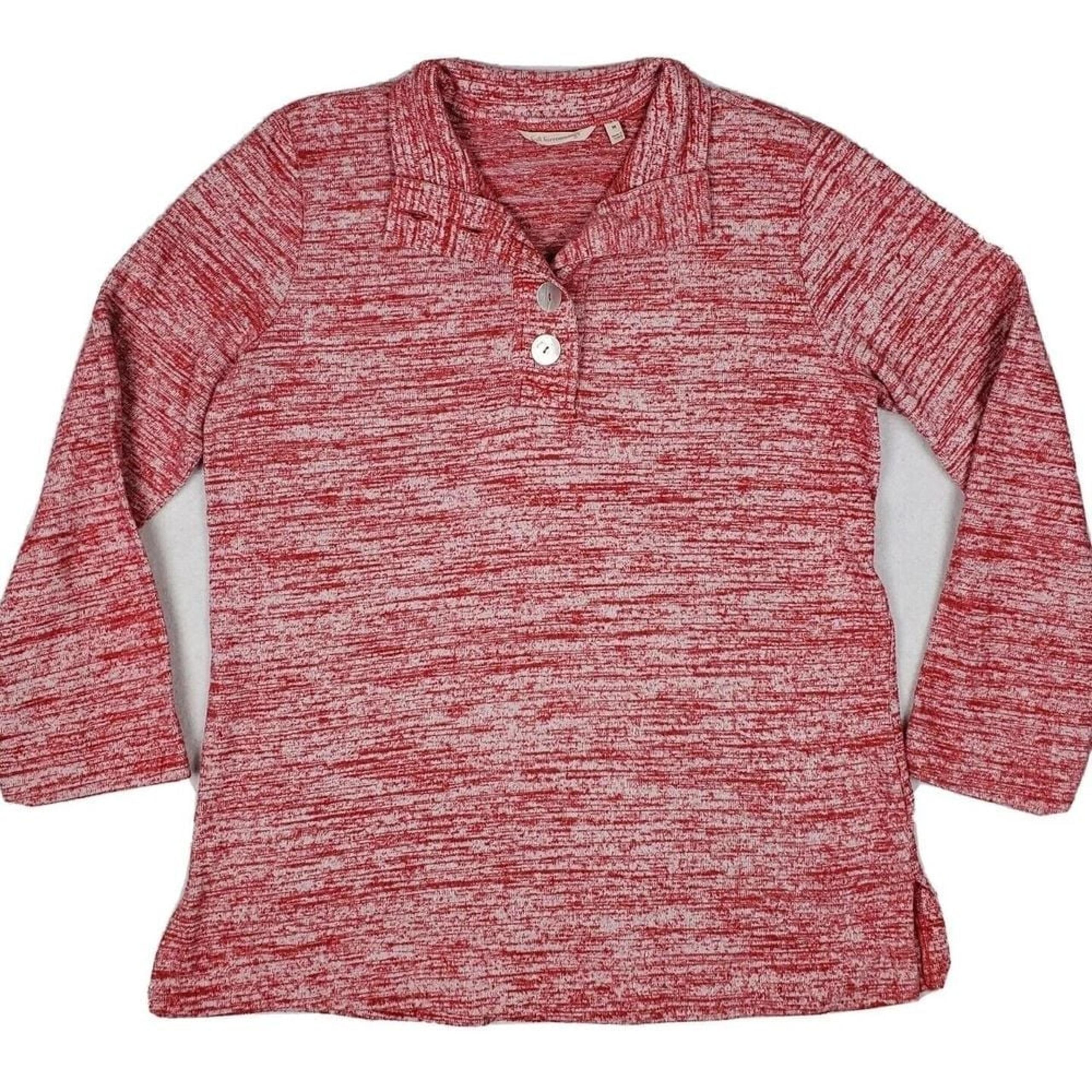 Soft Surroundings Women's Sz M Touchable Tunic Pullover Sweater Heathered Red
