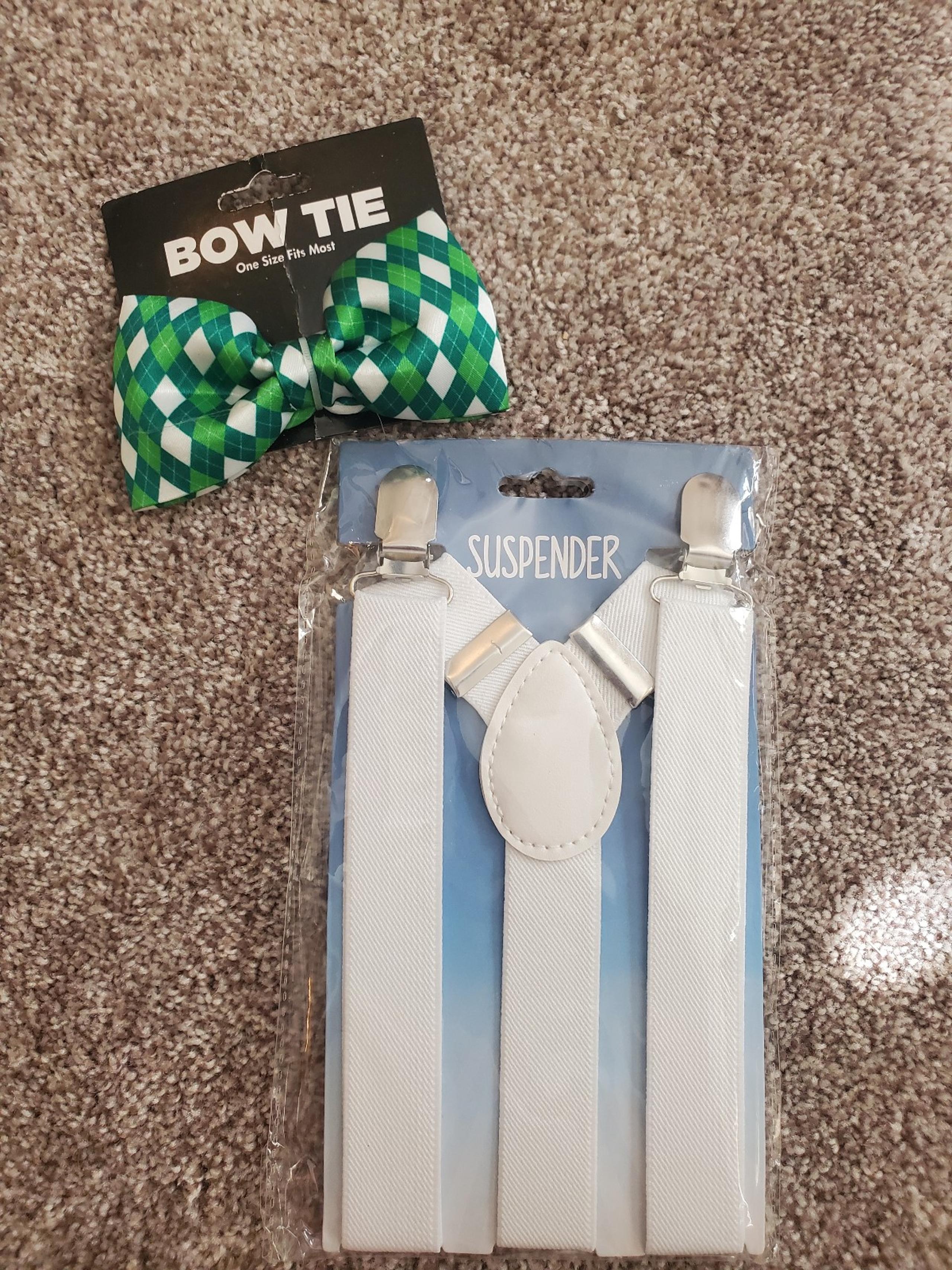 NWT suspenders and matching bow tie