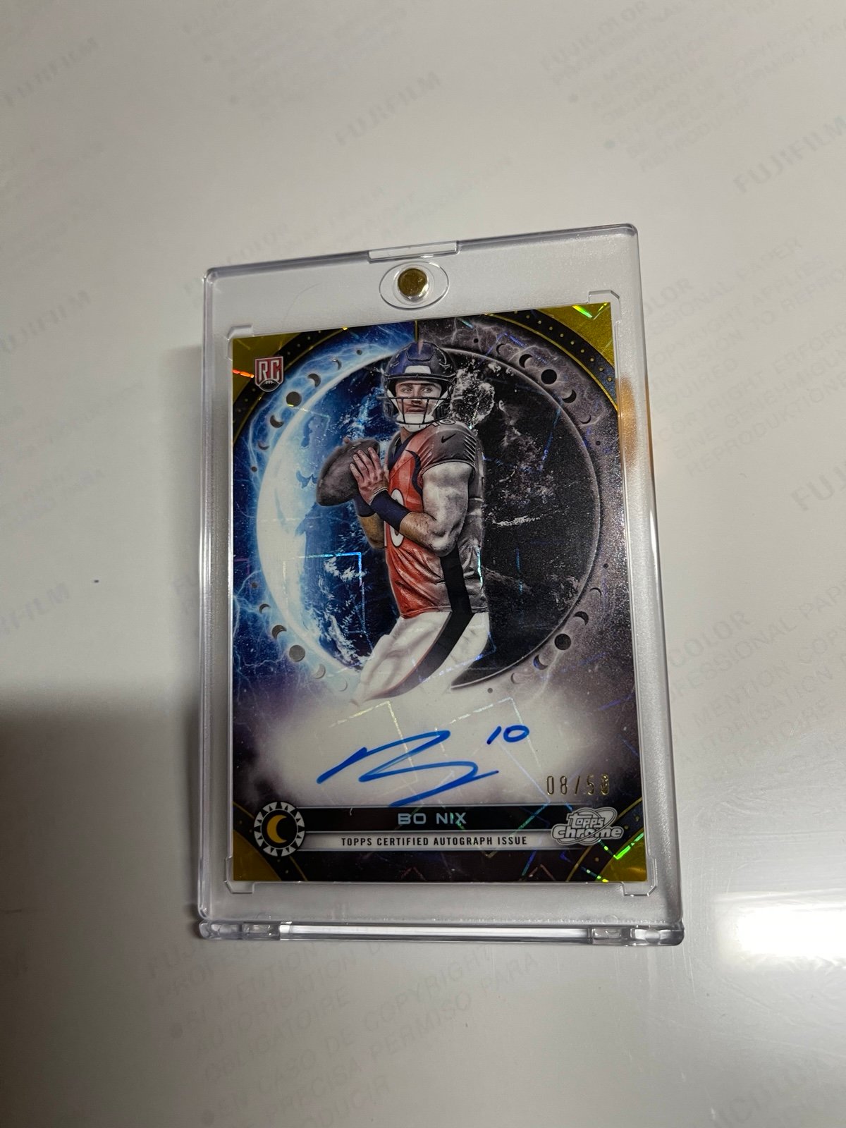 Bo Nix GOLD Topps Chrome Equinox Auto /50 Rookie Denver Broncos RARE