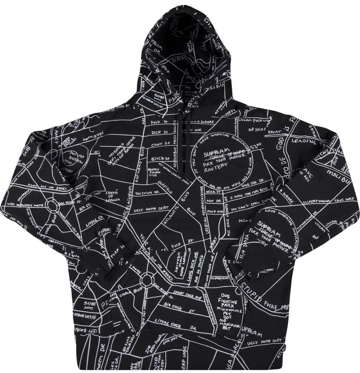 Supreme Gonz Embroidered Map Hooded Sweatshirt 'Black'