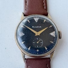 vintage bulova 10k gold filled men's mechanical watch, 32mm case