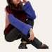 1589. FREE PEOPLE SWEATER SIZE MEDIUM OVERSIZED COLOR BLOCK THICK KNITTED