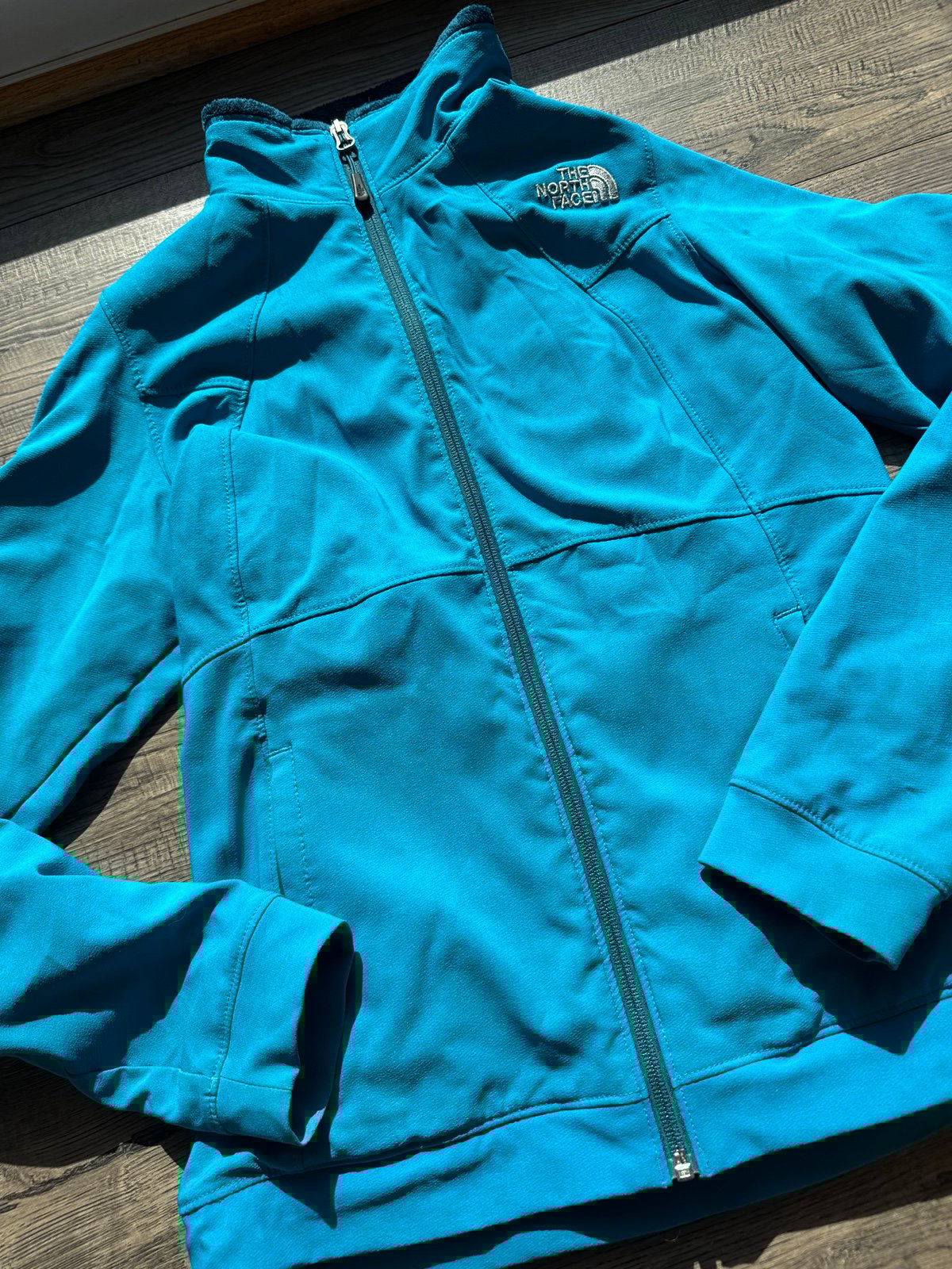 The North Face Bionic Full Zip Jacket Sherpa Line Blue Womens Size small