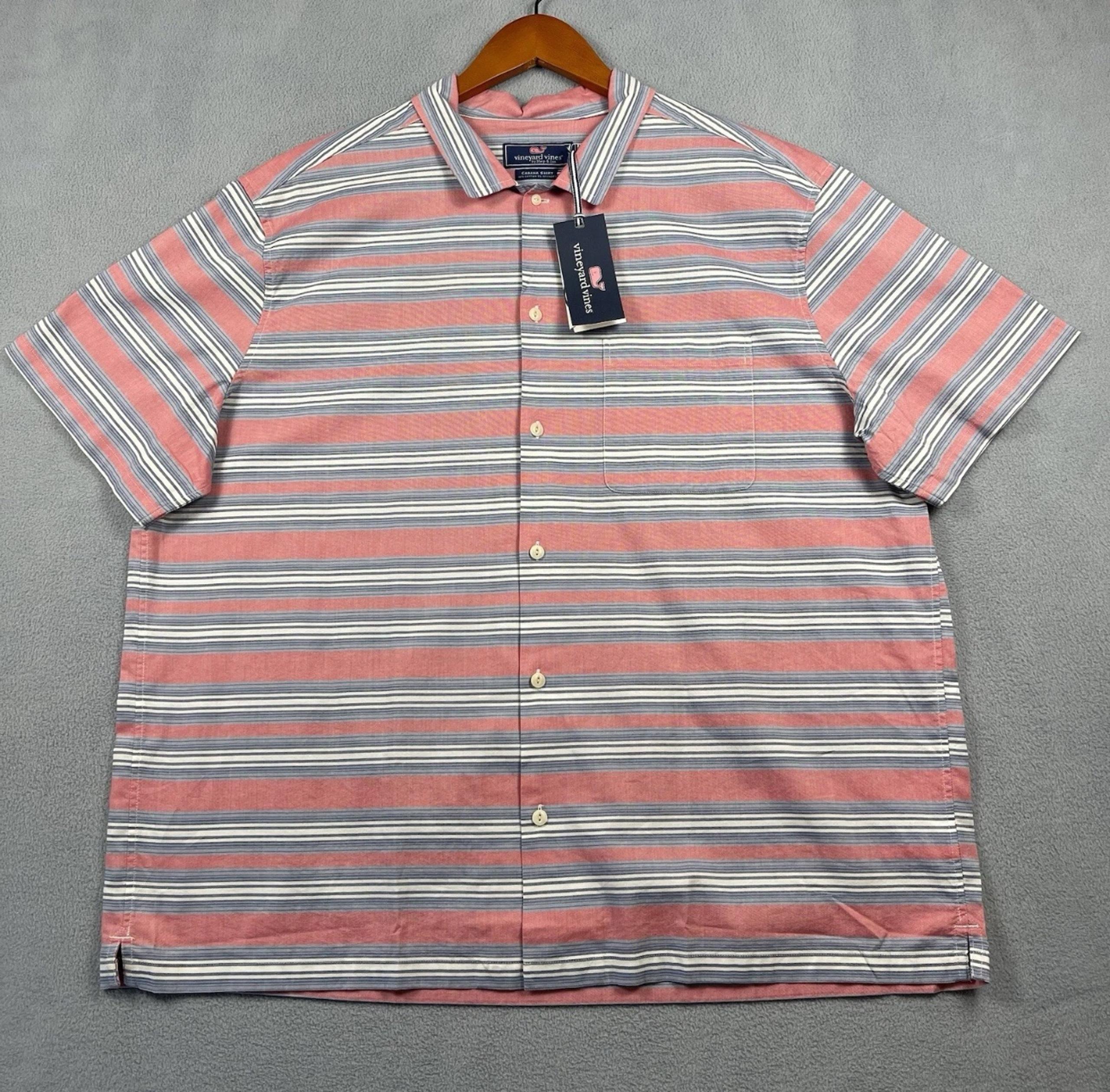 Vineyard Vines Shirt Men's XL Striped Cabana Button Short Sleeve NWT