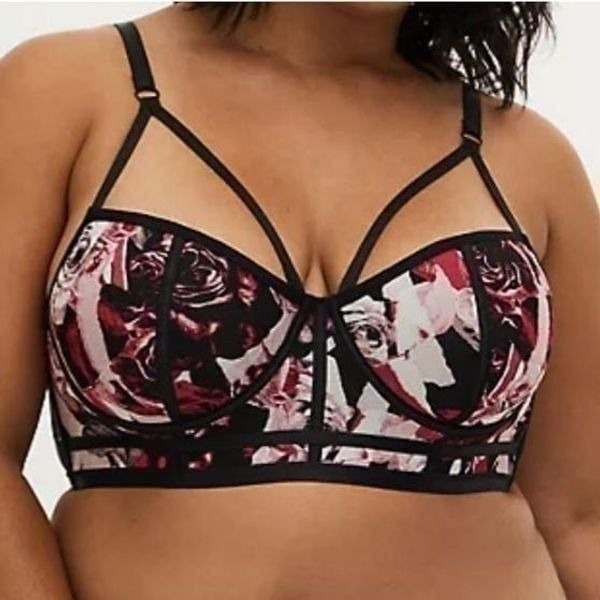 2X 18W 20W Pink Rose Mesh Bralette Linge