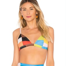 NWT Mara Hoffman Nonpadded Triangle Bikini Top Rainbow Multi