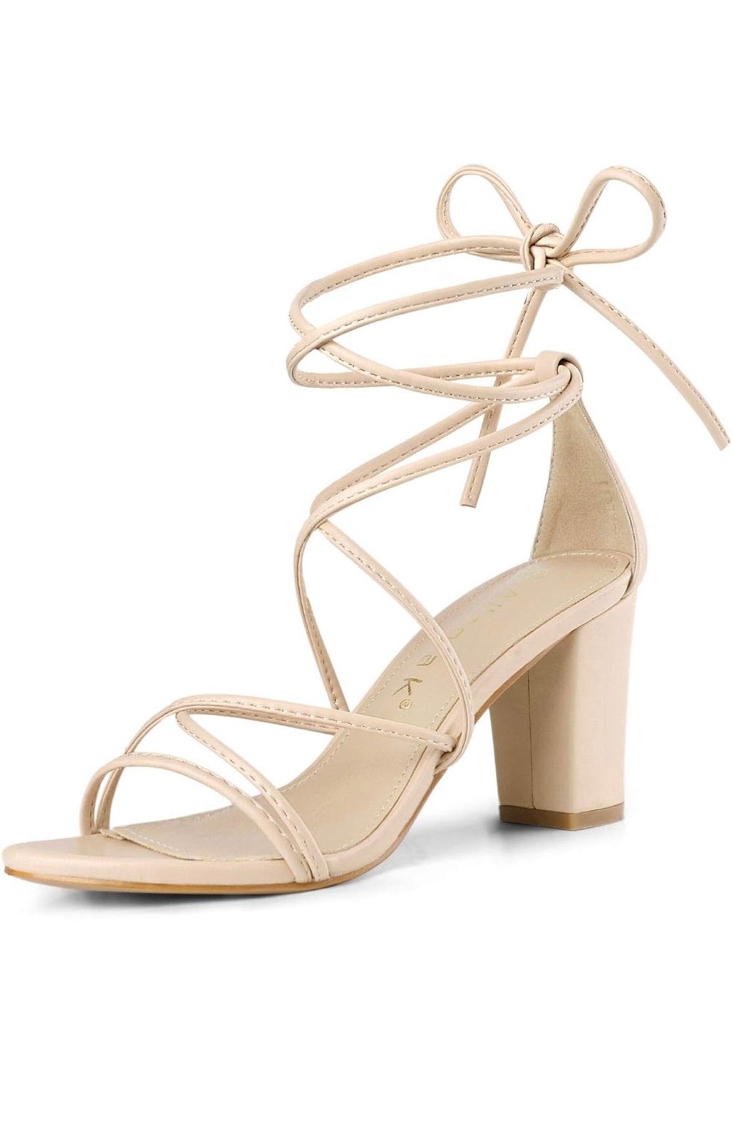 Women's Strappy Lace Up Chunky Heeled Sandals