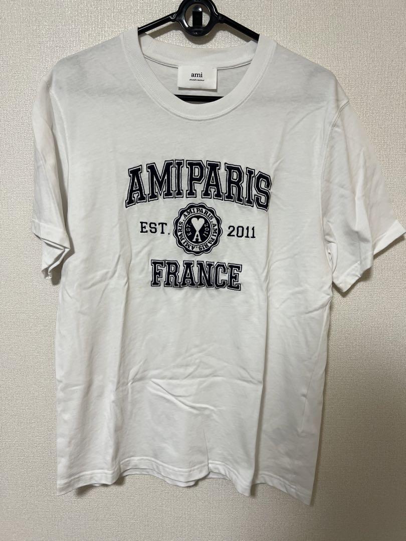 Ami T-shirt AMIPARIS France White Unisex Logo Embroidery
