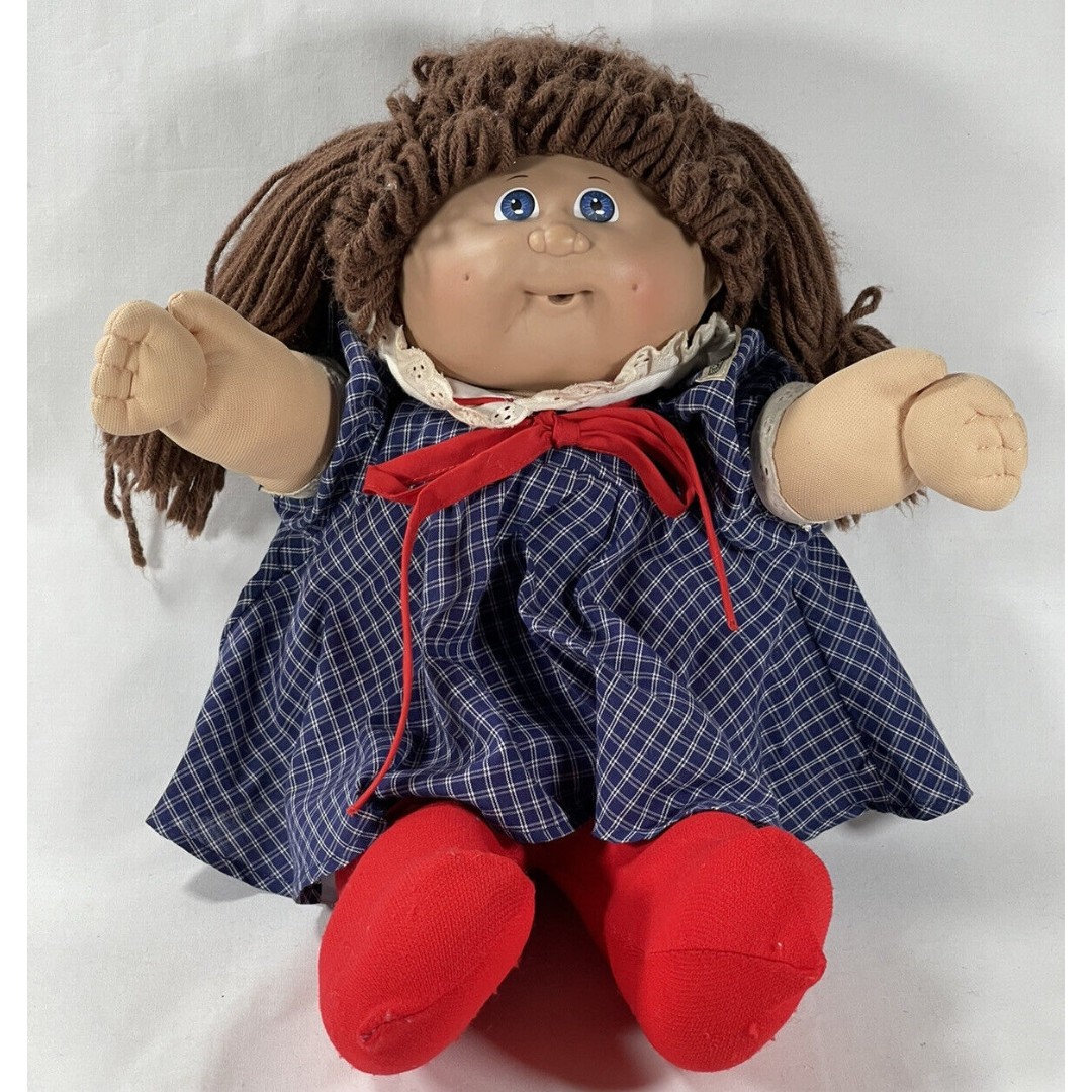 Cabbage Patch Kid Girl Doll Brown Hair Blue Eyes Coleco Xavier Roberts 1978 1982