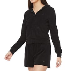 Juicy Couture Y2K Black Liquorice Women's Hooded Zip-Up Size L