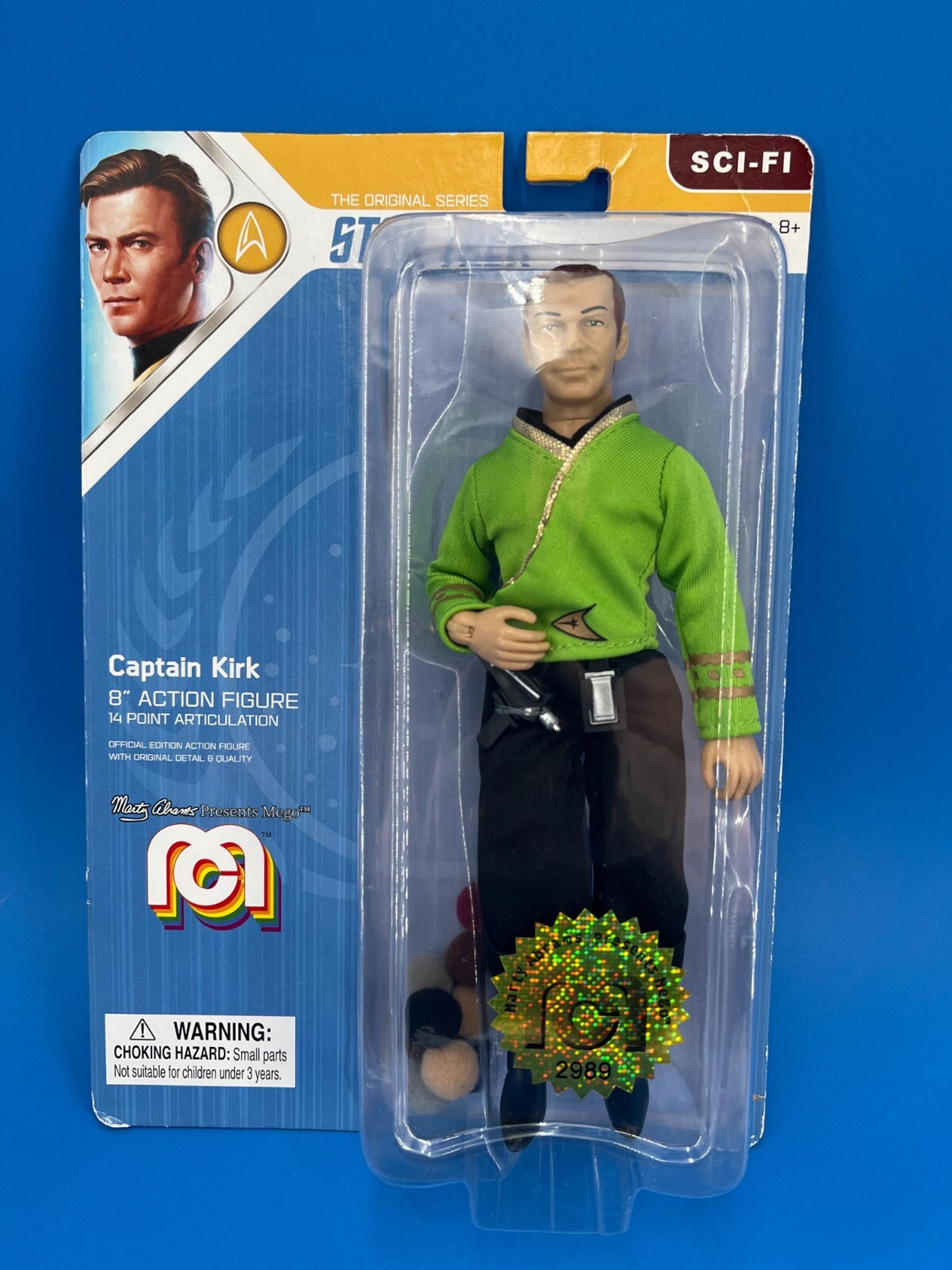 MEGO Star Trek Captain Kirk 8” Action Figure With Tribbles NEW