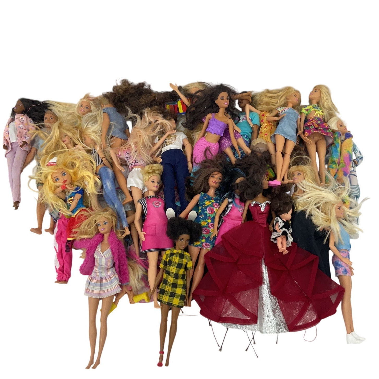 10 lbs LOT Mixed Loose Preowned Mattel Barbie & Others Fashion Play Dolls