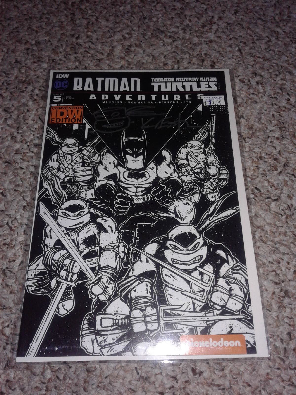 Batman TMNT Adventures 5 sketch n sign