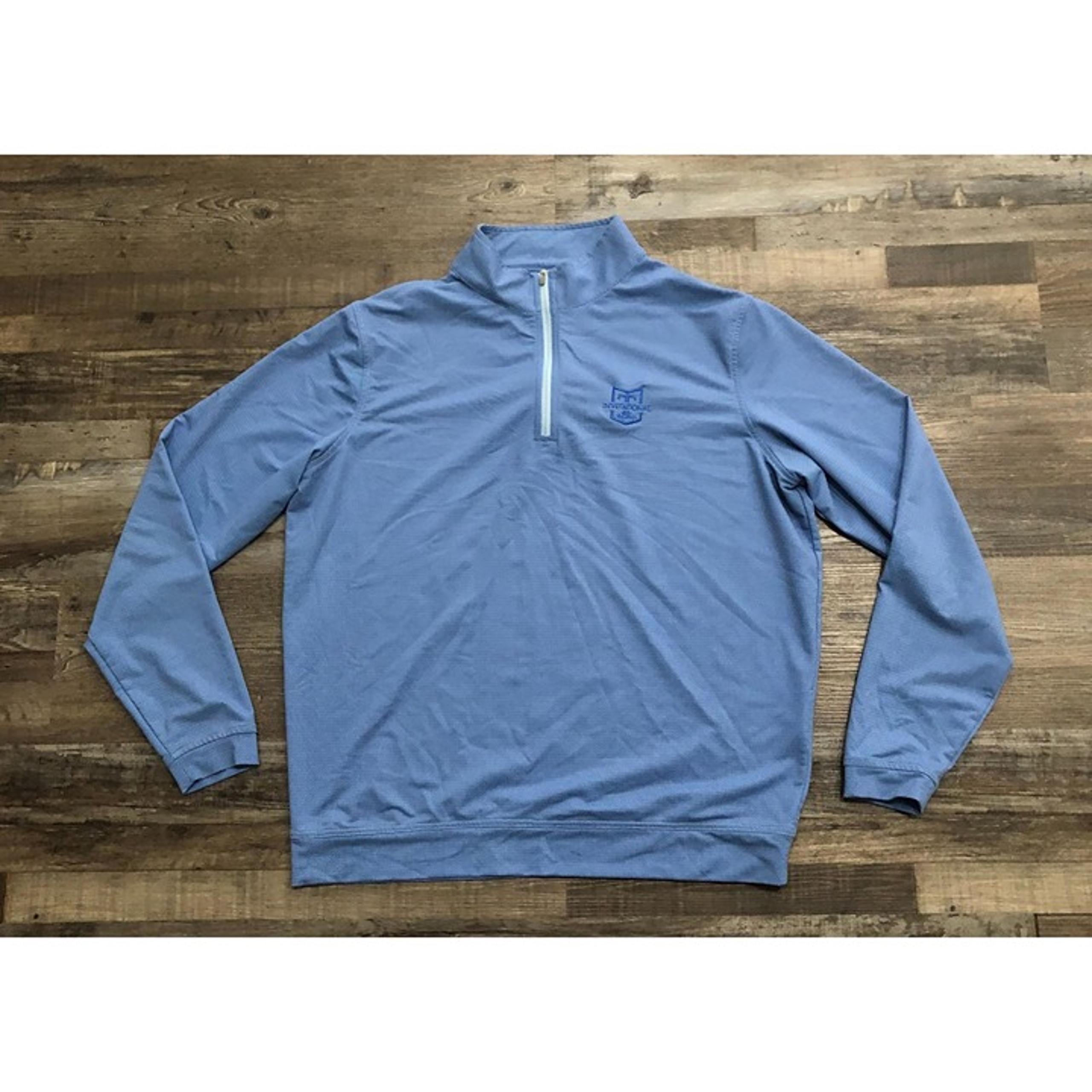 Peter Millar 1/4 Zip Pullover Mens Large Blue Long Sleeve