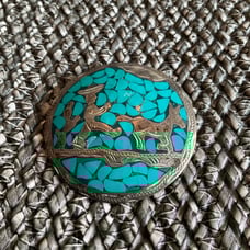 Silver and turquoise pin