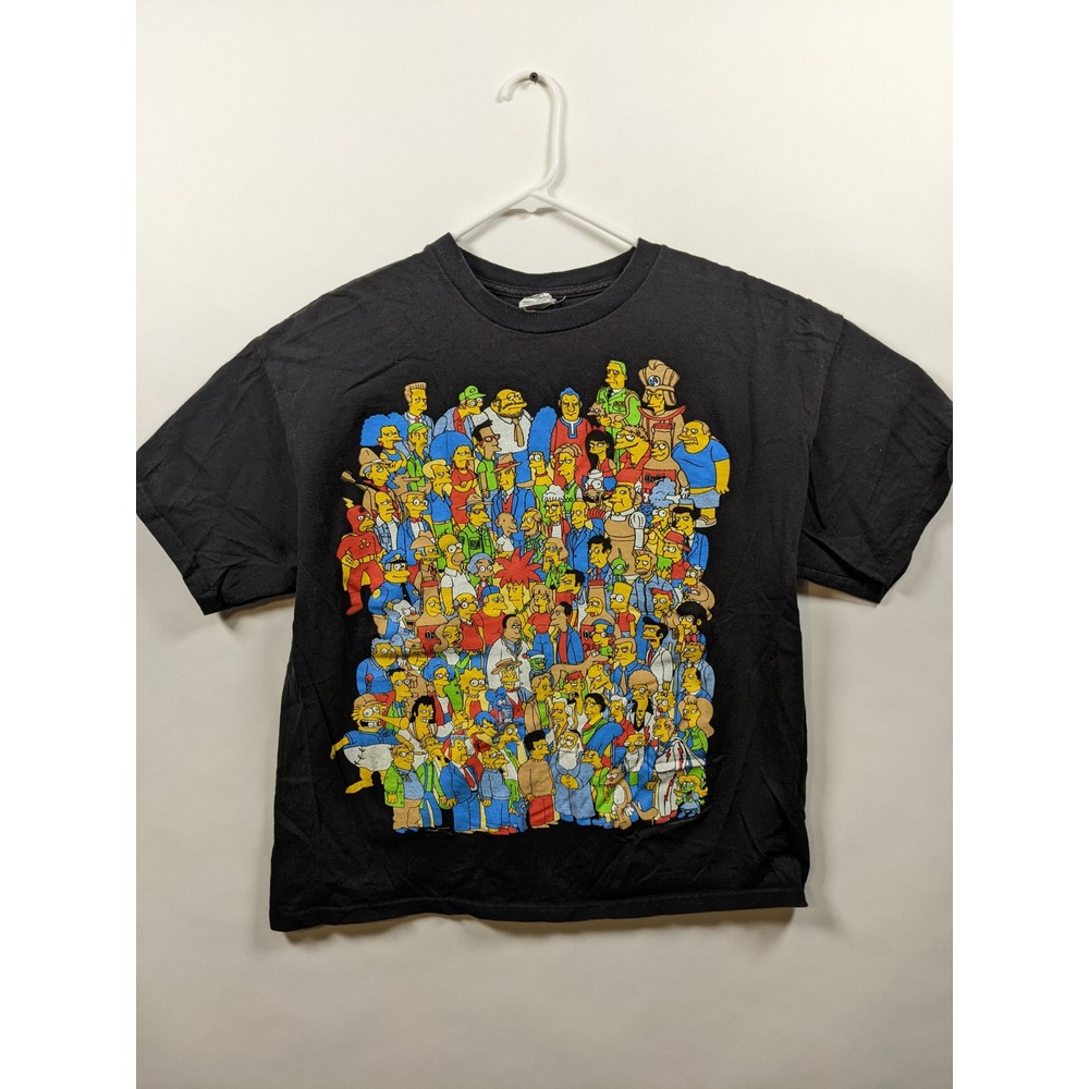 Vintage The Simpsons 2007 Matt Groening Cast Black T-Shirt Xl
