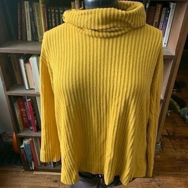 Maeve Anthropologie marigold cozy oversized S blouse