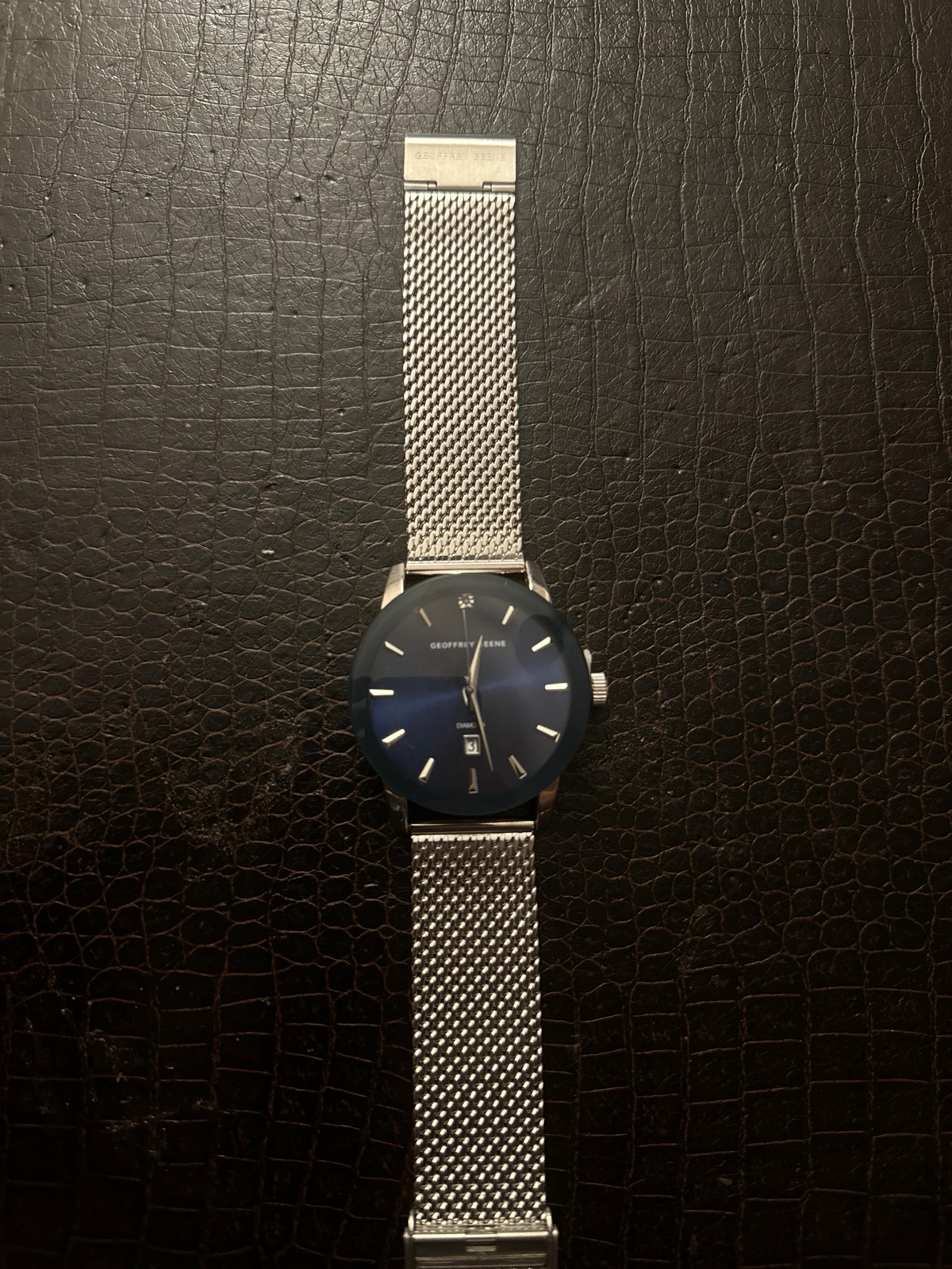 Geoffrey Beene Diamond Dial Day Watch Men’s Blue