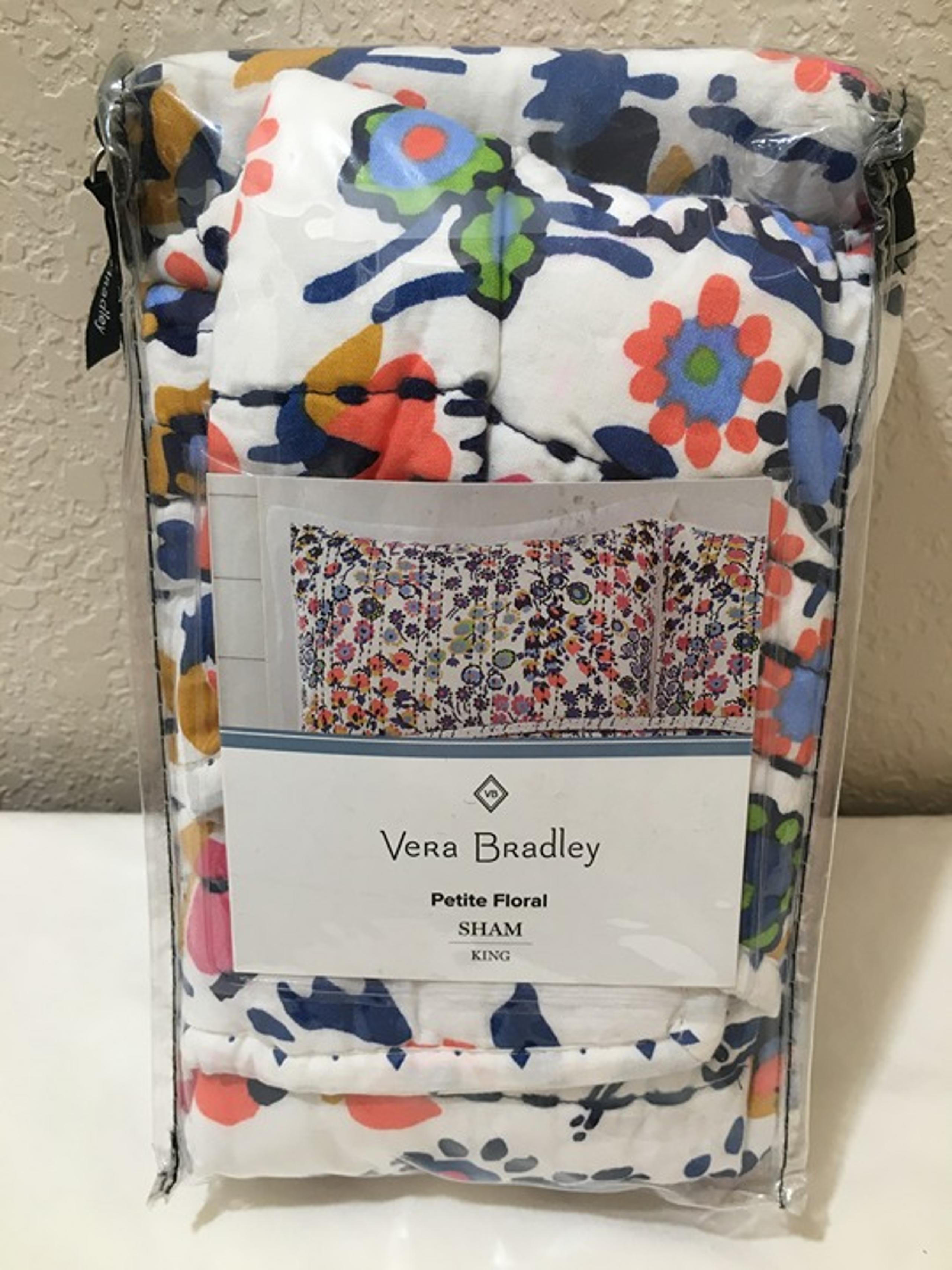 Vera Bradley Petite Floral Blue Pillow Sham King 100% Cotton