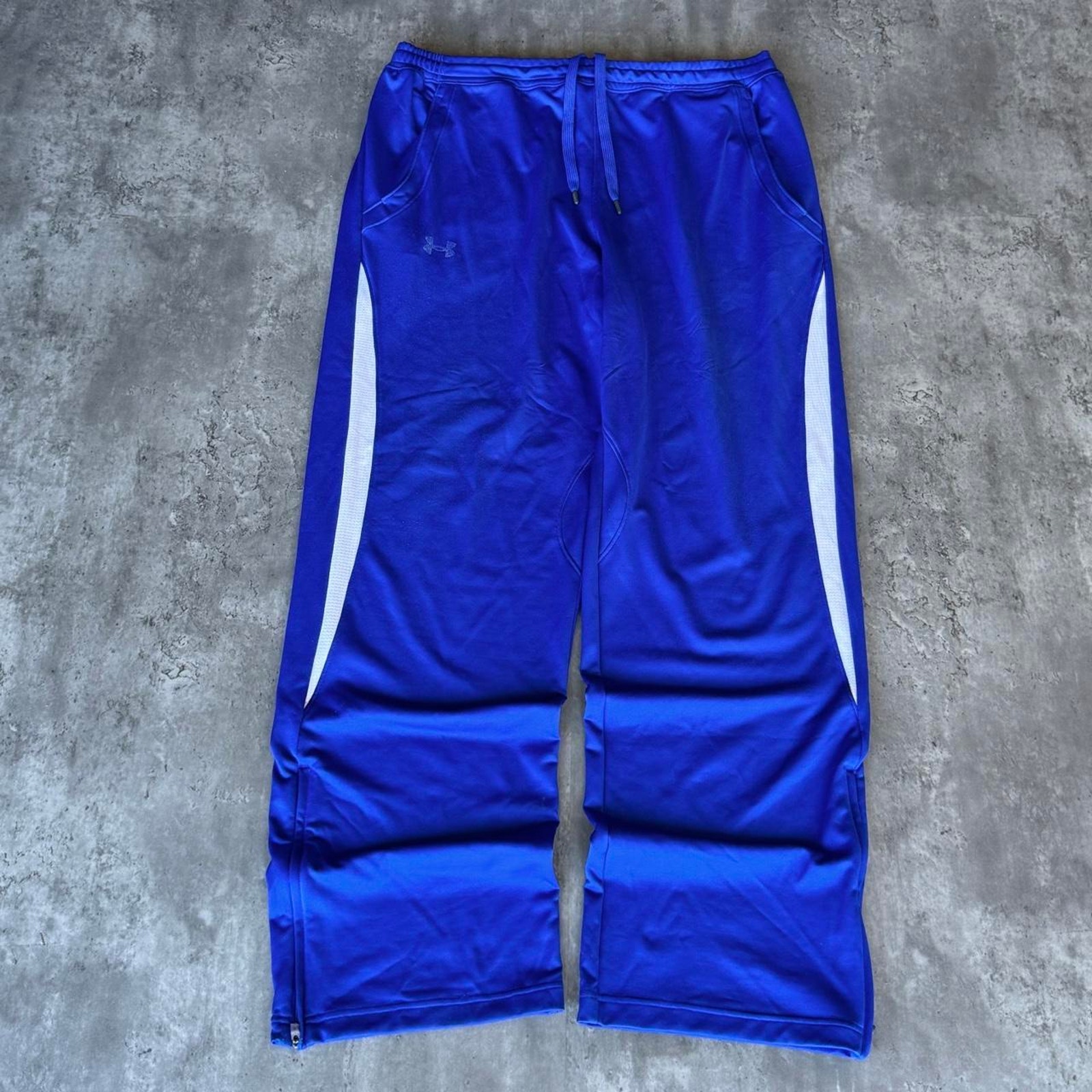 Vintage Y2K Under Armour Blue & White Baggy Athletic Sweatpants