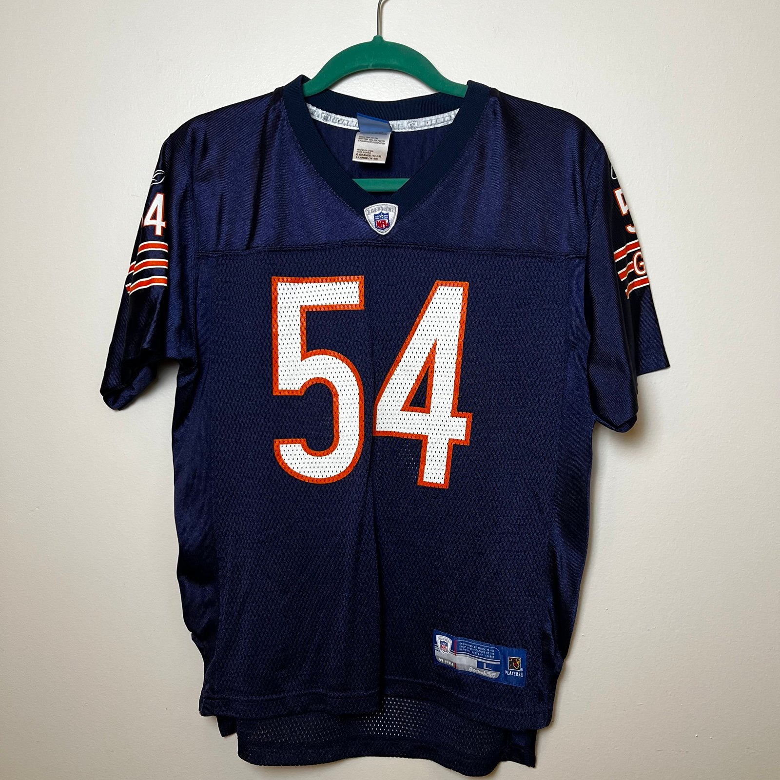 URLACHER Bears Football Jersey with Number 54 Kids Size Large