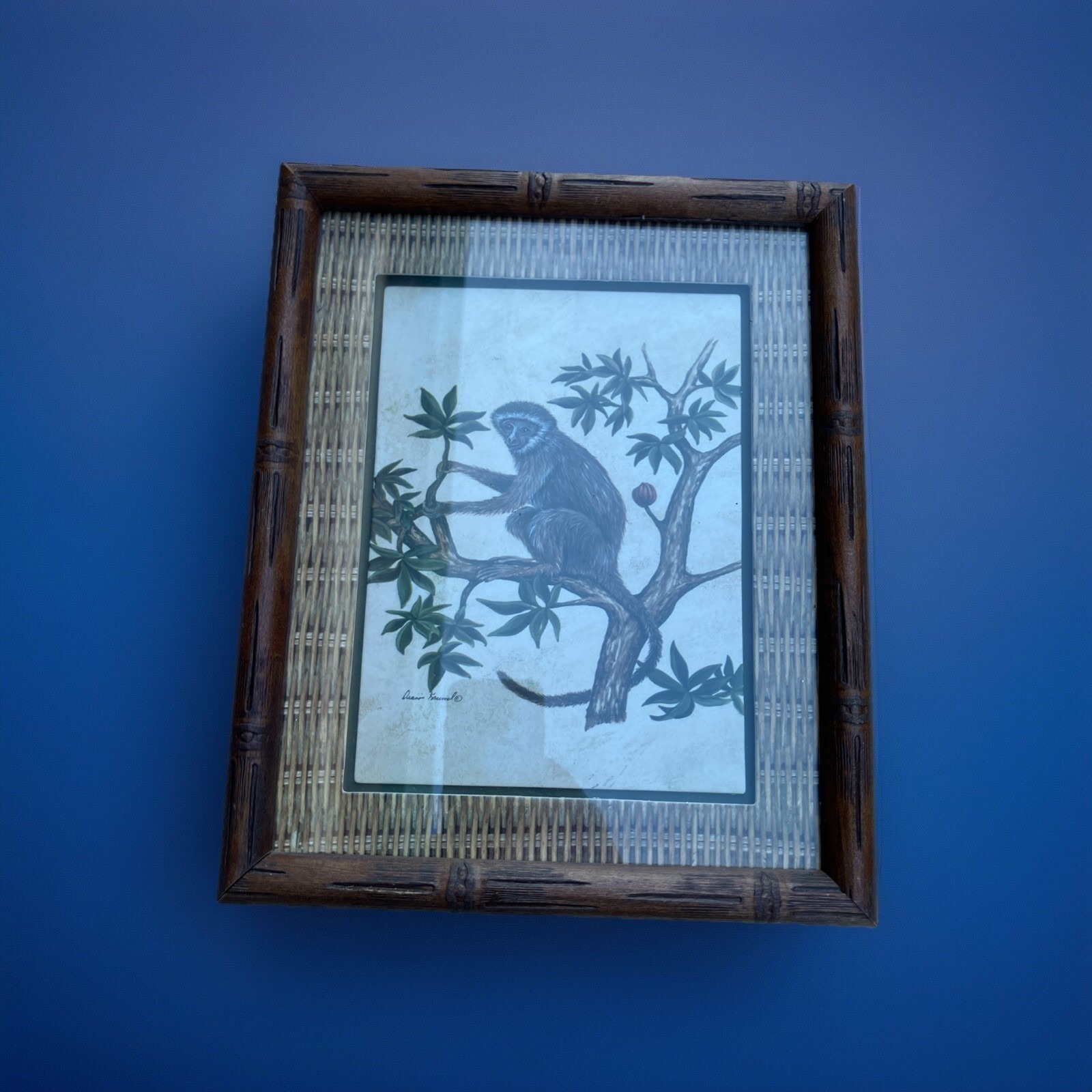 892 Vintage Monkey In A Tree II by Dianne Krumel Framed Print