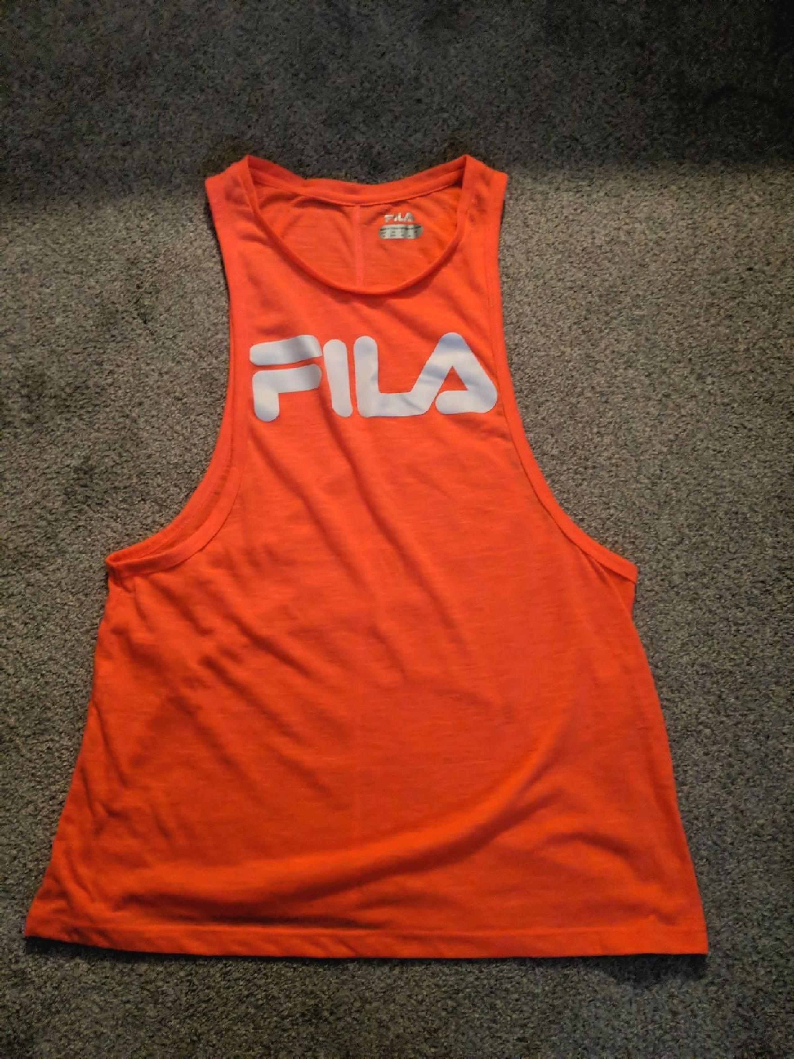 Neon orange Fila Muscle Tank